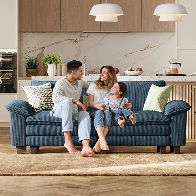 LINSY HOME 90" Modular Cloud Love Seat Sofa, Corduroy Soft Sectional Couch - Image 6