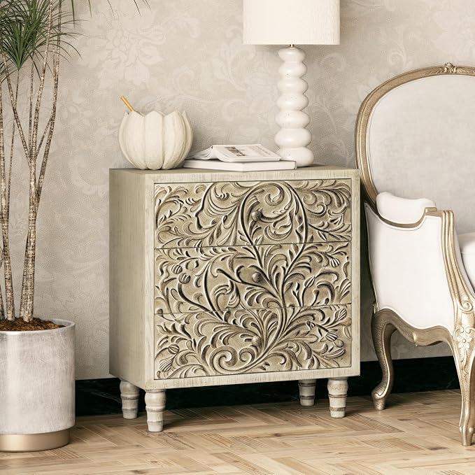 3 Drawer Farmhouse Dresser X 2P - Image 9