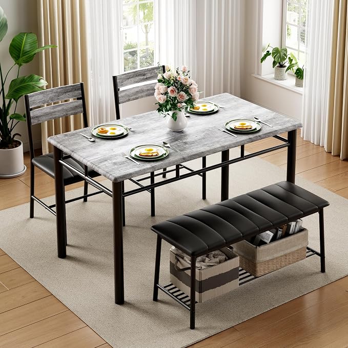 IRONCK Dining Table Set for 4, Kitchen Table - Image 3