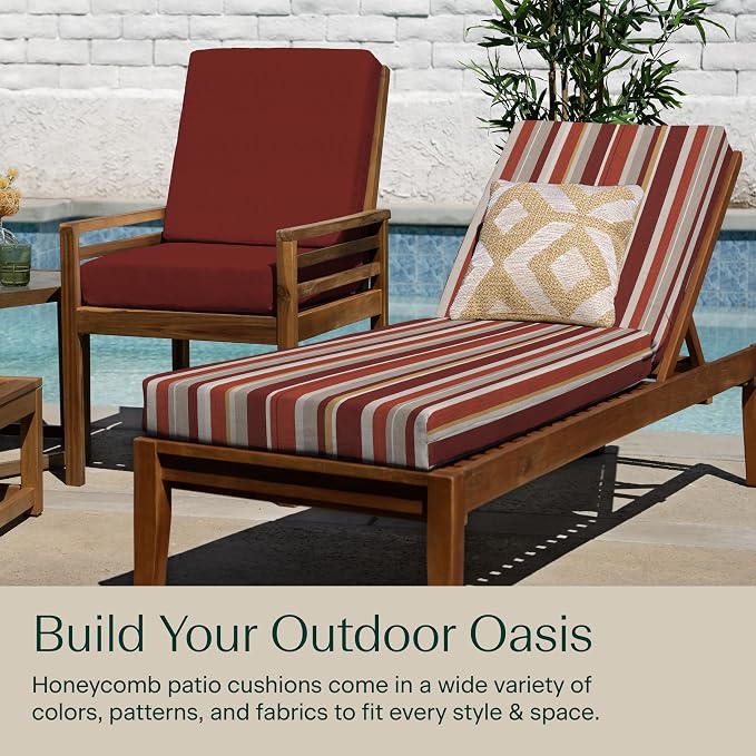 Honeycomb Outdoor Chaise Lounge Cushion - Image 4