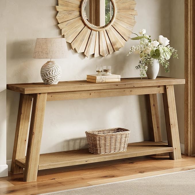 LITTLE TREE 70.9" Solid Wood Console Table by LITTLETREE