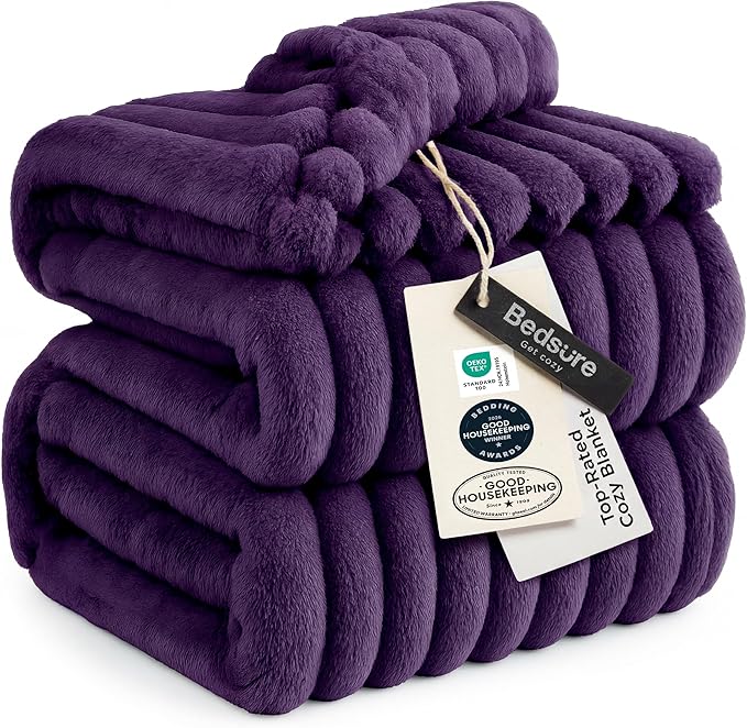 Bedsure GentleSoft Purple California King Size Blanket by BEDSURE