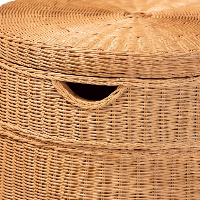 Bali & pari Dayo Scalloped Natural Rattan Console Table - Image 8