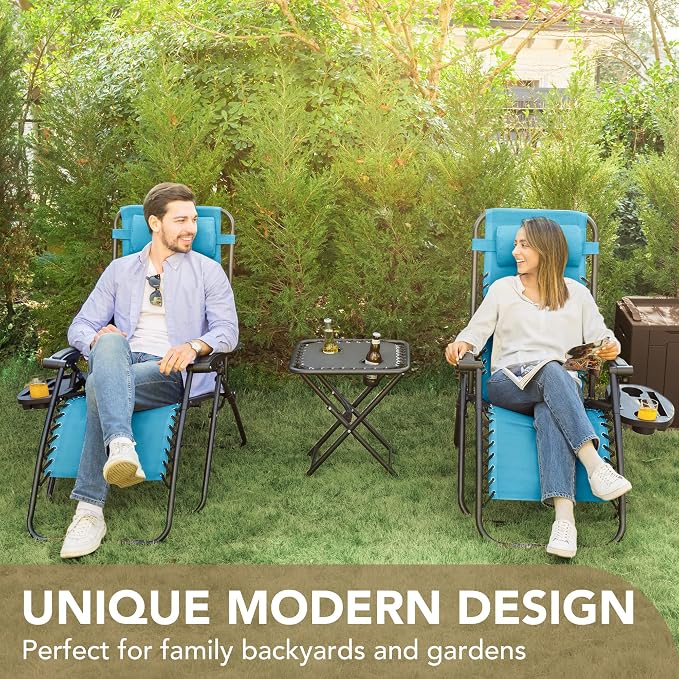 Devoko Patio Zero Gravity Chair Outdoor Folding Adjustable Reclining Chairs - Image 9