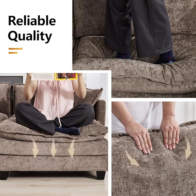35‘’ Modern Chenille Cloud Sofa Ottoman, Rectangle Ottoman - Image 4