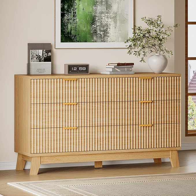 BORNOON 53" Long Dresser for Bedroom, 6-Drawer Dresser by BORNOON