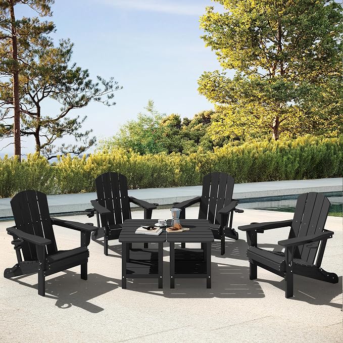 SERWALL Double Adirondack Side Table Rectangular End Table - Image 9