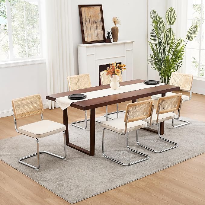 Zesthouse Natural Rattan Dining Chairs Set of 2, Mid Century Modern Dining - Image 8