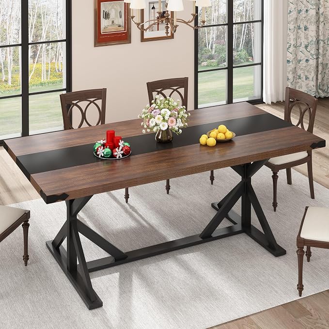 Hlivelood 71 Inch Dining Table for 6 People, Rectangular Kitchen Farmhouse - Image 8