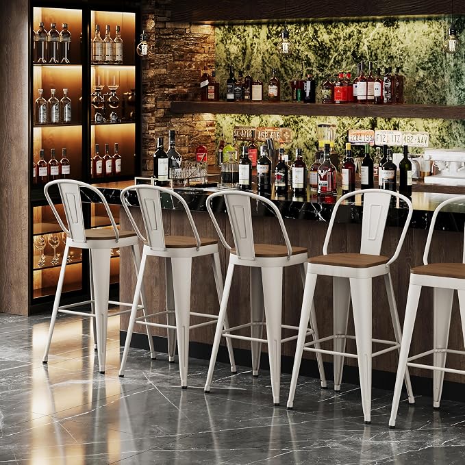 Andeworld Metal Bar Stools Set of 4, 26 inch Counter Height Barstools - Image 6