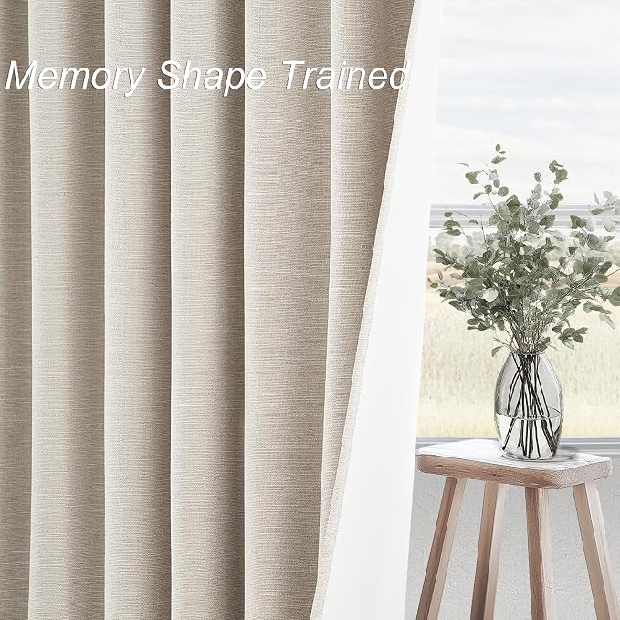 92 Inch Long Curtains Blackout 2 Panels, Custom Made Modern Neutral Soundproof - Image 3