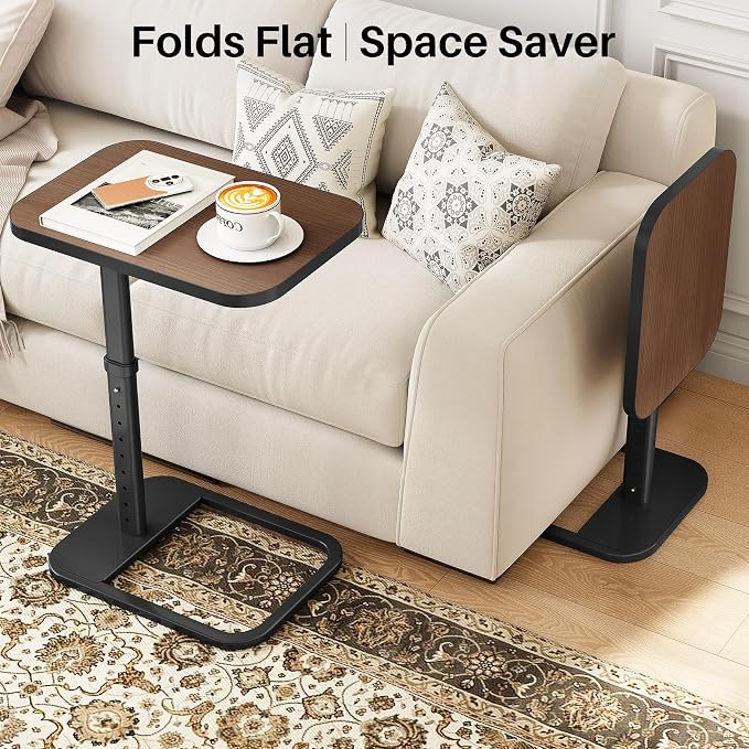 Kitstorack TV Tray Table, Adjustable Height & Rounded Metal Corners, Snack Table - Image 7