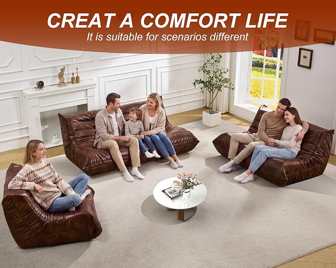 Hobestluk Bean Bag Chair Giant Bean Bag Sofa 2 Seater Bean Bag Chairs - Image 9
