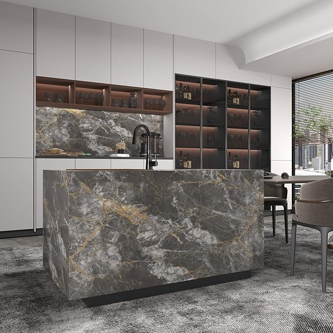 BAYYA Countertop Covers Peel and Stick Wallpaper Glossy Marble Contact Paper - Image 7