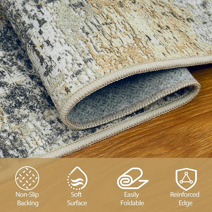 9x12 Area Rugs for Living Room Rug Washable: Abstract Large Rug for Dining Room - Image 4