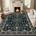 Area Rugs 9x12 Living Room Rug: Washable Rug Soft Vintage Boho Medallion Carpet by EXPEDIX