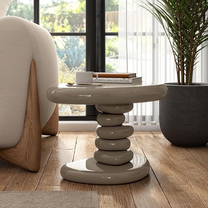 24/7 Shop at Home Kavren Modern 22-inch Oval Glossy Pedestal End Table by 247SHOPATHOME