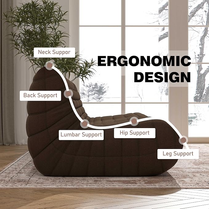 YVDNHP Big Bean Bag Chairs for Adults, 3 Seater Large Bean Bag Chair Sofa - Image 6