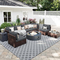 UPHA 9 Pieces Patio Furniture Sets, Wicker Outdoor Sectional Sofa Couch by UPHA