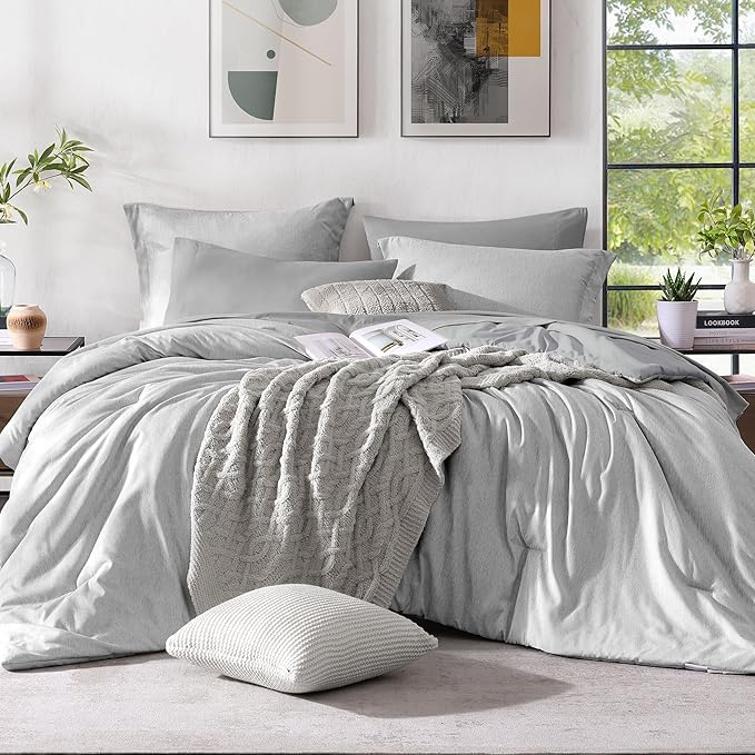 Monbix King Size Comforter Set, King Size Comforter Set 7 Pieces, Cationic by Monbix