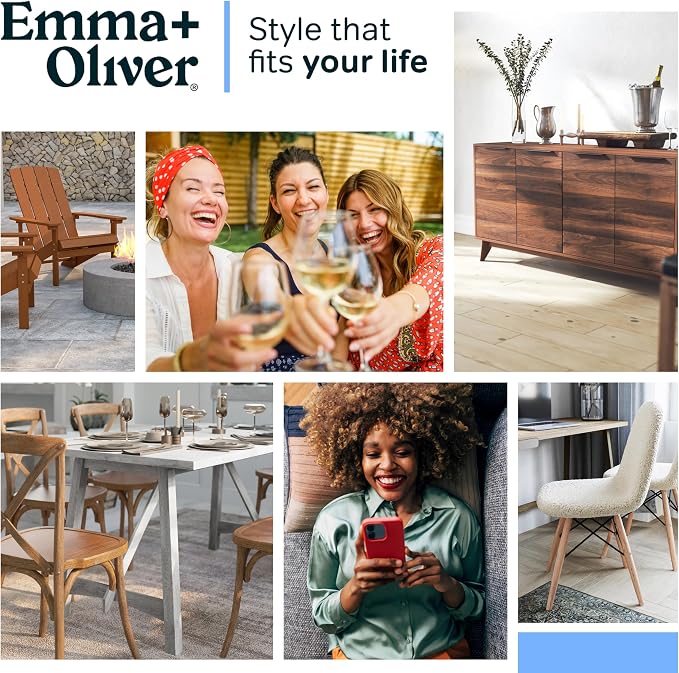 EMMA + OLIVER 2-Pack Wooden X-Back Dining Chair - Image 5