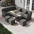 KIGOTY 7 Piece Patio Furniture Set, Outdoor PE Wicker Rattan Outdoor Dining Set by KIGOTY
