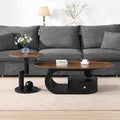Modern Oval Coffee Table Set of 2, Wood Living Room Accent Coffee Table and by Henf