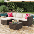 5-Piece Outdoor Sectional Sofa Set, All-Weather PE Rattan Patio Furniture by Unknown