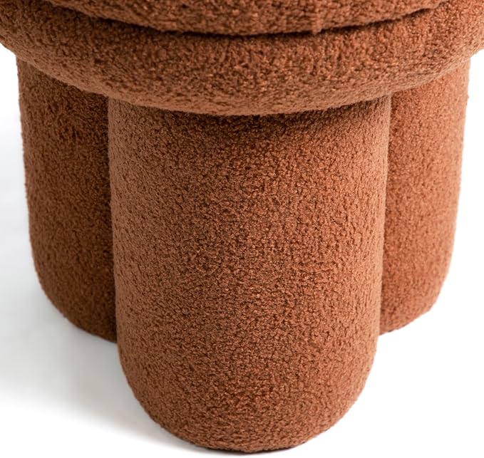 Furniture of America Rami Modern 17-inch Mushroom-Shape Upholstered Ottoman - Image 6
