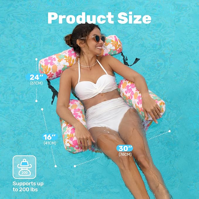 SLOOSH Inflatable Pool Floats Adult, 2 Packs Floating Lounge Chairs, Blow up - Image 5