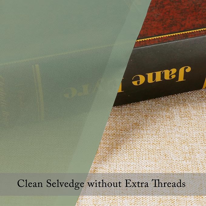 OVZME Sage Green Sheer Curtains 36 inches Long, Short Kitchen Window Treatment - Image 3