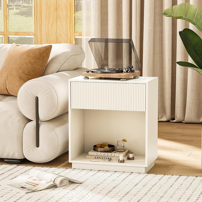 Fluted Nightstands Set of 2, Modern Bedside Table - Image 7