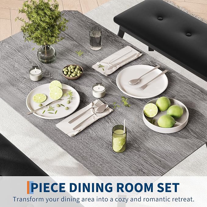 Dining Table for 4, 3-Piece Kitchen Table Set for 4 - Image 6