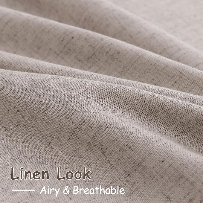 Brownish Grey Linen Curtains 63 Inches Long - Image 5