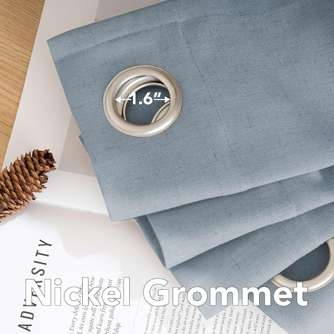 H.VERSAILTEX Linen Curtains Home Decorative Nickel Grommet Semi Sheer Curtains - Image 5