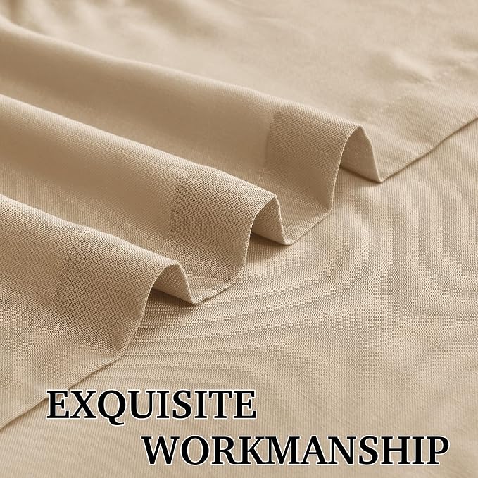 RYB HOME Boho Curtains 90 inches Long, Soft Linen Woved Lightweight Back Tab - Image 4