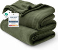 Bedsure GentleSoft Fleece Throw Blanket Olive Green by BEDSURE