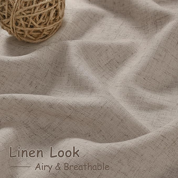 Nanspring Ecru Linen Curtains 96 Inches Long - Image 4