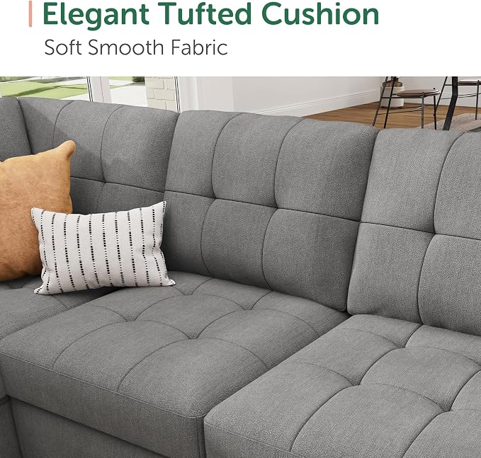 HONBAY Sleeper Sofa Bed with Storage Chaise, Sectional Couch with Pull Out Bed - Image 6