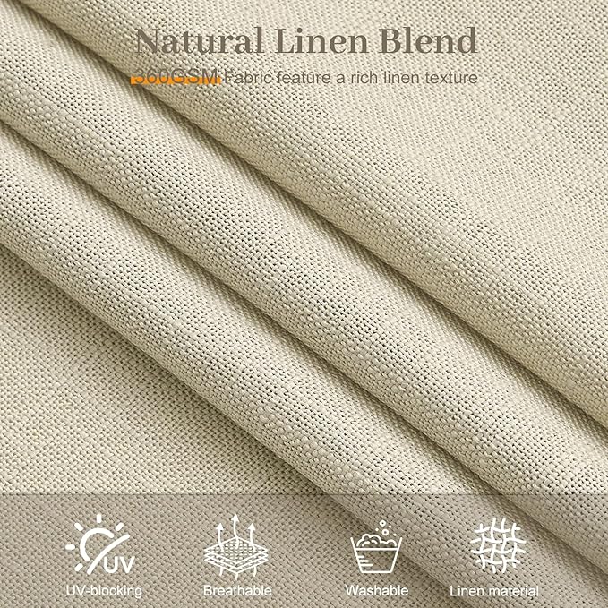 IVAPUPU Pinch Pleated Linen Curtains 90 Inches Long 2 Panels - Image 6