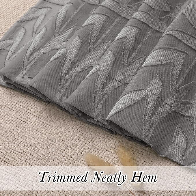 Lecloud Leia Charcoal Grey Sheer Curtains 2 Pieces, 30 Inch Short Curtains - Image 8