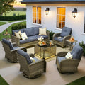 ovios 8 Pieces Patio Furniture Set, Outdoor Wicker Sofa Couch by OVIOS