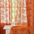 YJ YANJUN Vintage Lace Curtains 84 Inches Long-Rustic Floral Bohemian Burnt by YJYANJUN