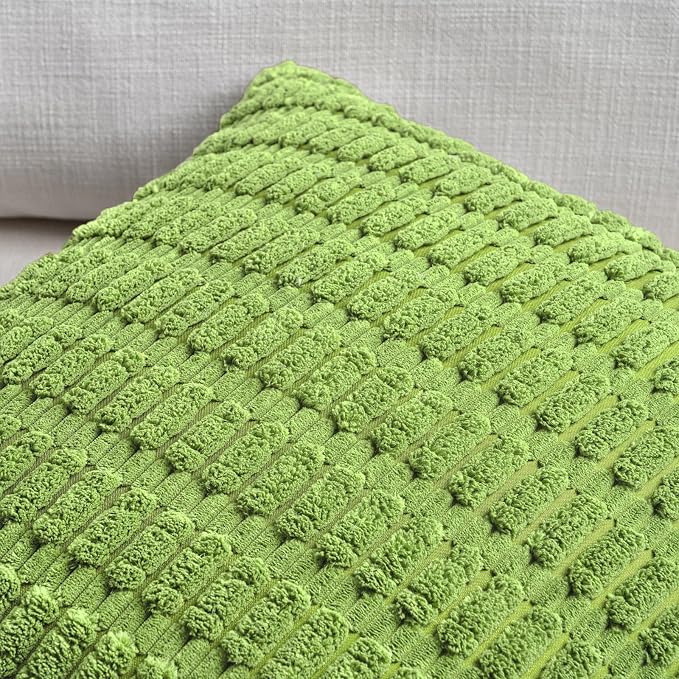 Fancy Homi 4 Packs Boho Lime Green Decorative Throw Pillow Covers 26x26 Inch - Image 4