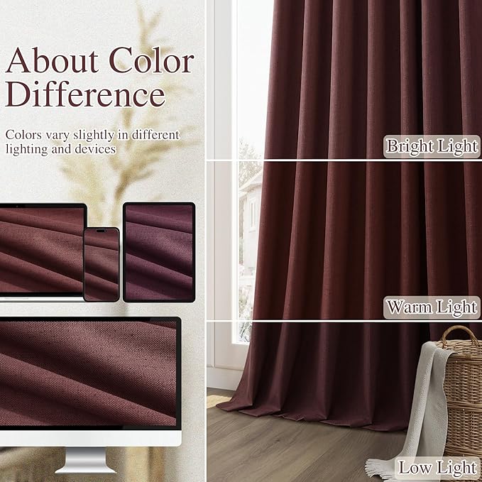 Guken 100% Blackout Curtains 108 Inch Length 2 Panels Set - Image 7