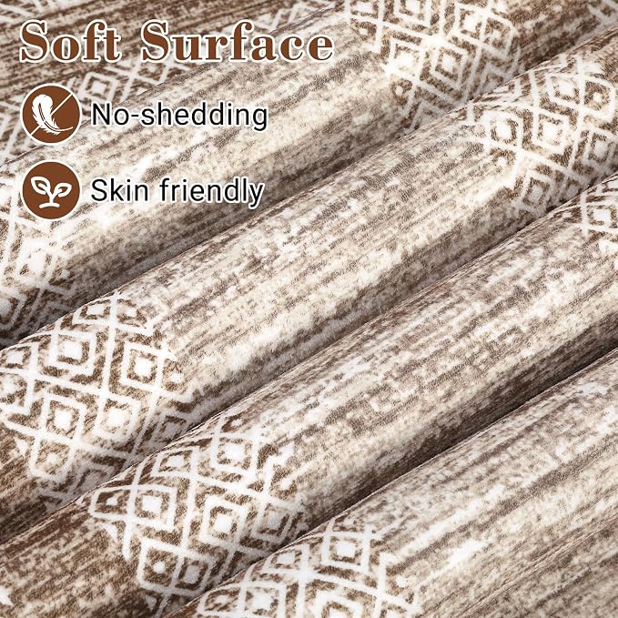 GarveeHome 6x9 Large Washable Area Rug Modern Bordered Rug Distressed Geometric - Image 3