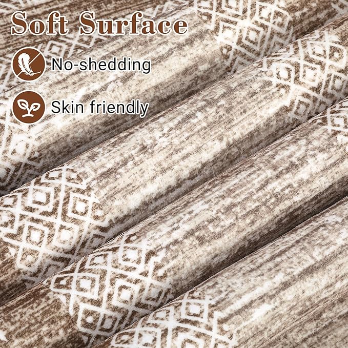 GarveeHome 9x12 Large Modern Brown Area Rug Distressed Bordered Rug Soft Non - Image 4