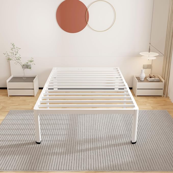 ROIL 14 Inch White Twin XL Bed Frame - Image 6
