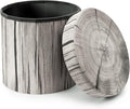 Sorbus Tree Stump Stool, Storage Ottoman 15 Inch Fake Tree Stumps Log Stool by Sorbus