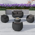 TWT 5 Pieces Patio Furniture Set, Outdoor Rope Conversation Sectional Patio Sofa by TWT